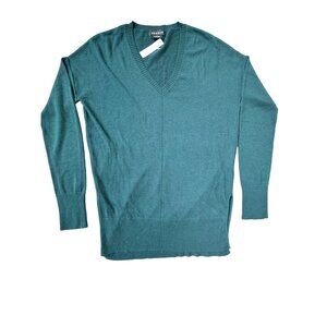 Trouvé Womens XS V-Neck Sweater Teal Cashmere Blend